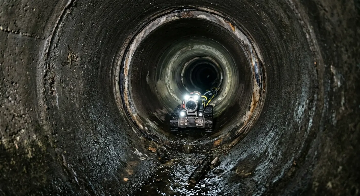 Robotic sewer camera inspecting pipe interior for Drain Snake Service in Golden Gate